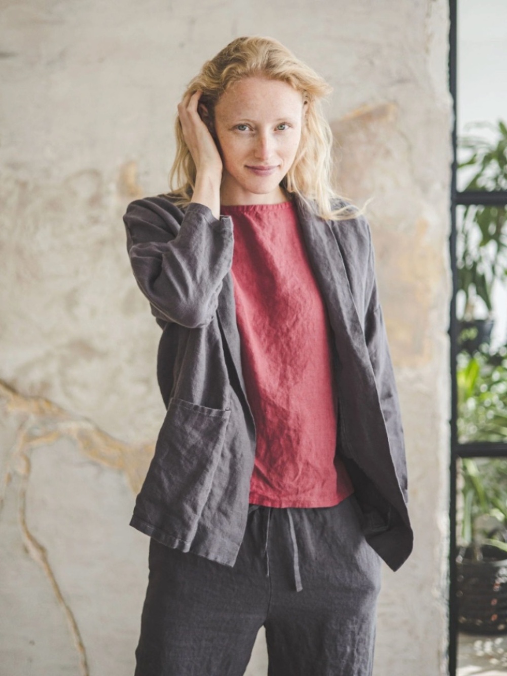 Old Linen Mill Organic European Linen Cardigan Jacket | 100% Linen | M/L | OE